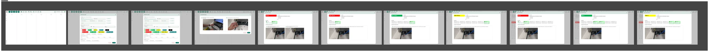 Zusammenhängende Folge von CytePro-Screens für einen geführten Bedienablauf