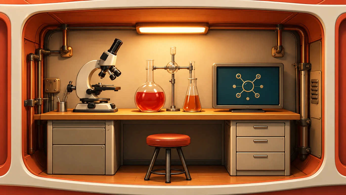 Illustrativer Laborraum als Innenansicht für Leistungen und Skills der Medienachse